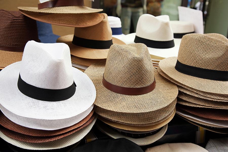 Panama Hats For Sale At The Entrance Photograph by Cem Canbay - Fine ...