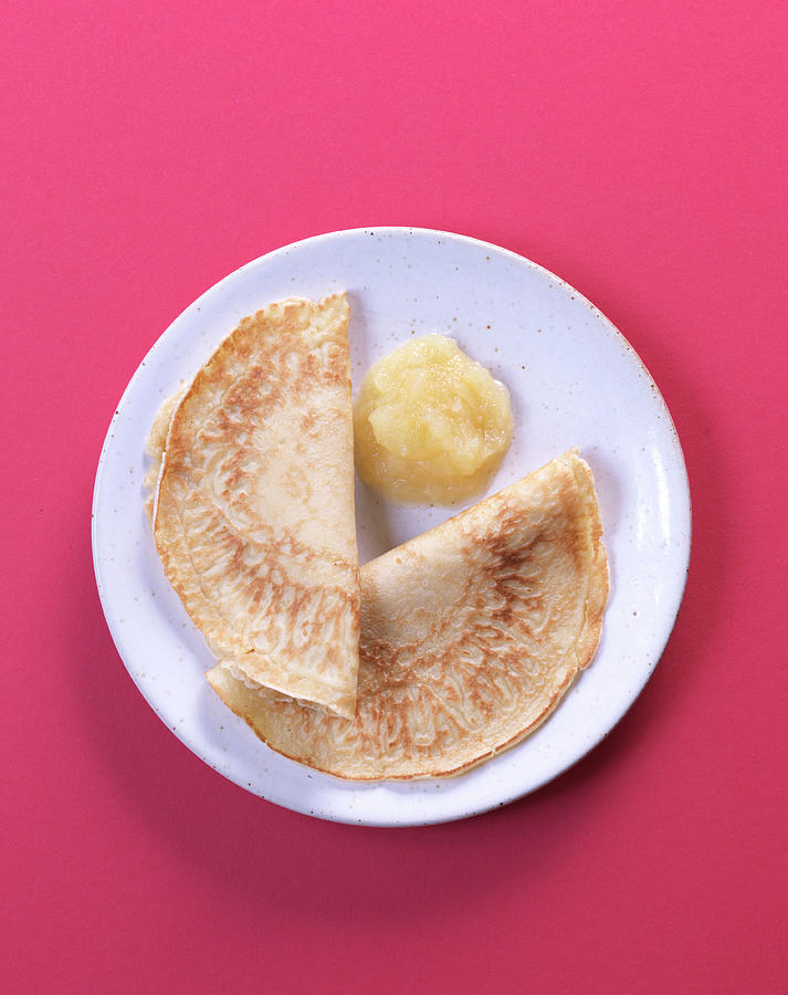 Pancake With Apple Sauce Photograph by Grfe & Unzer Verlag / Nicolas Leser