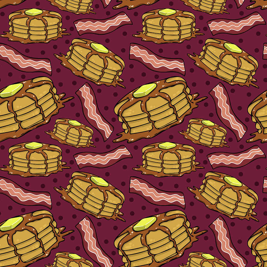 Pancakes & Bacon Pattern Digital Art by Lauren Ramer | Fine Art America