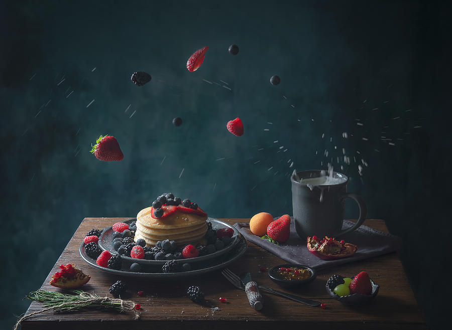 Strawberry Photograph - Pancakes by Catherine W.