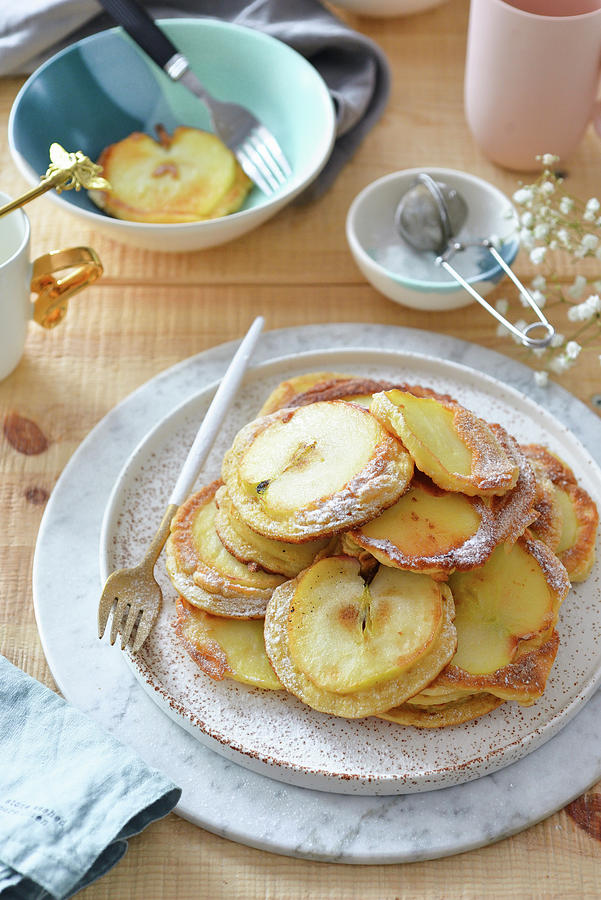 Pancakes With Apple Slices Photograph by Karolina Smyk