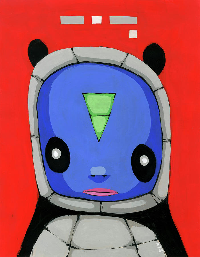 Robots Painting - Panda Boi Blu by Ric Stultz