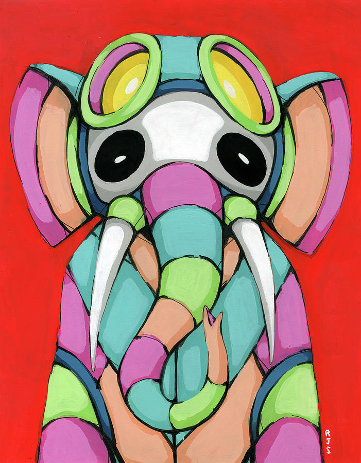 Robots Painting - Panda Inna Elephant by Ric Stultz