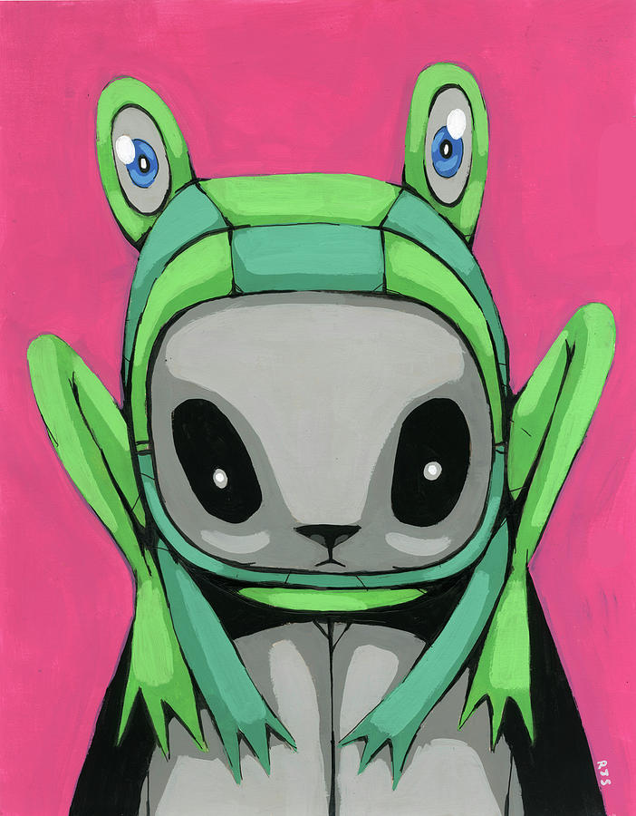 Robots Painting - Panda Inna Frog by Ric Stultz