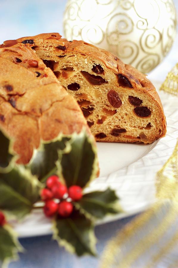 Pandolce Genovese Di Natale christmas Cake From Liguria, Italy Photograph by Franco Pizzochero