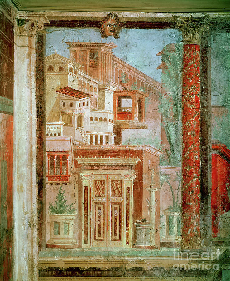 Panel From Cubiculum From The Bedroom Of The Villa Of P Fannius At Boscoreale, Pompeii, C.50-40 Bc Painting by Roman