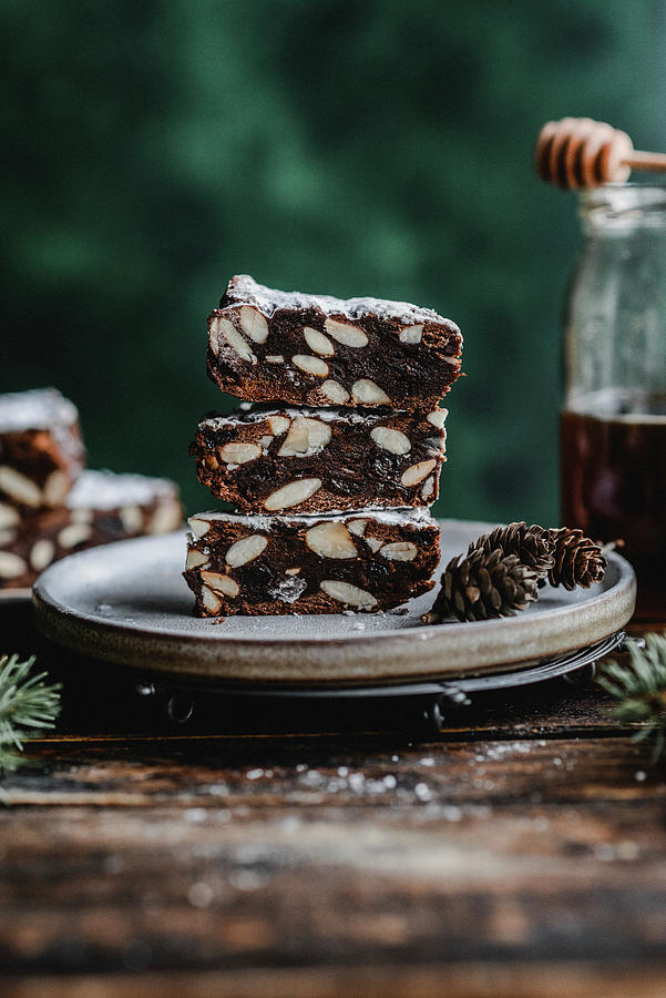 Panforte Di Siena Cake With Nuts, Honey And Raisins Photograph by Kasia Wala