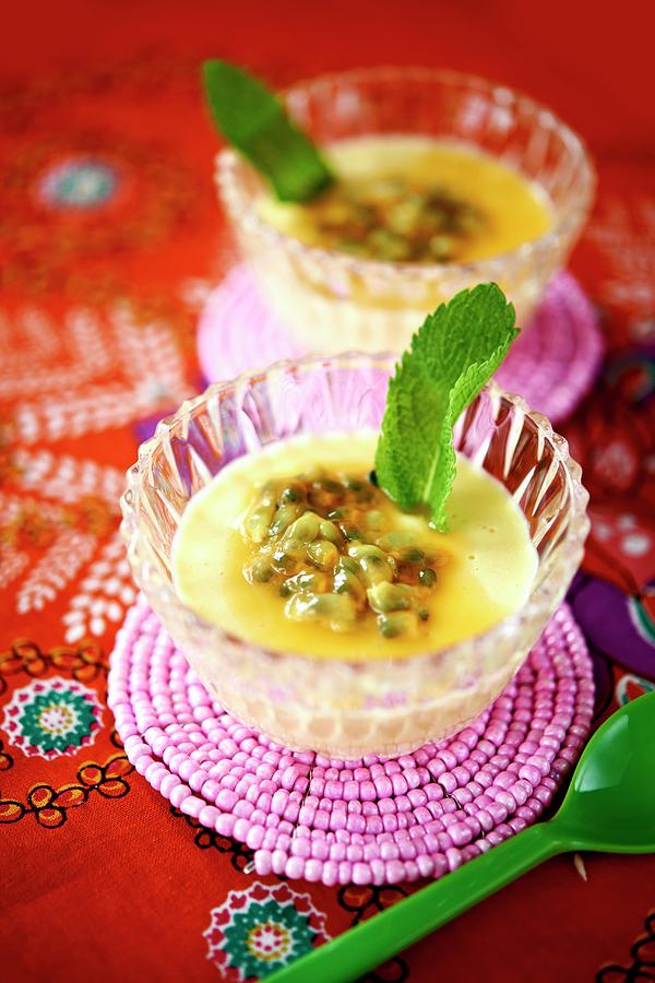 Panna Cotta With Passion Fruit Photograph by Lina Eriksson