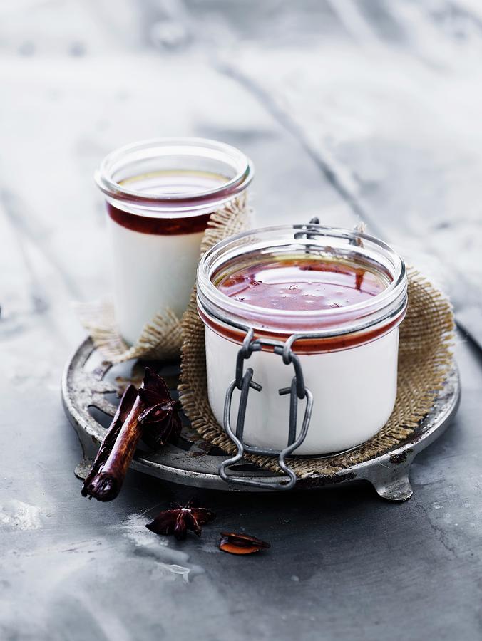 Panna Cotta With Spicy Sauce Photograph by Mikkel Adsbl