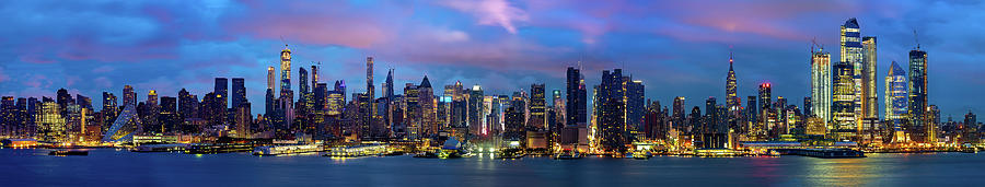 Panorama and cityscape of New york city night Photograph by Anek Suwannaphoom