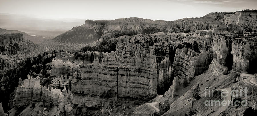 Panorama Bryce Canyon Black  Photograph by Chuck Kuhn