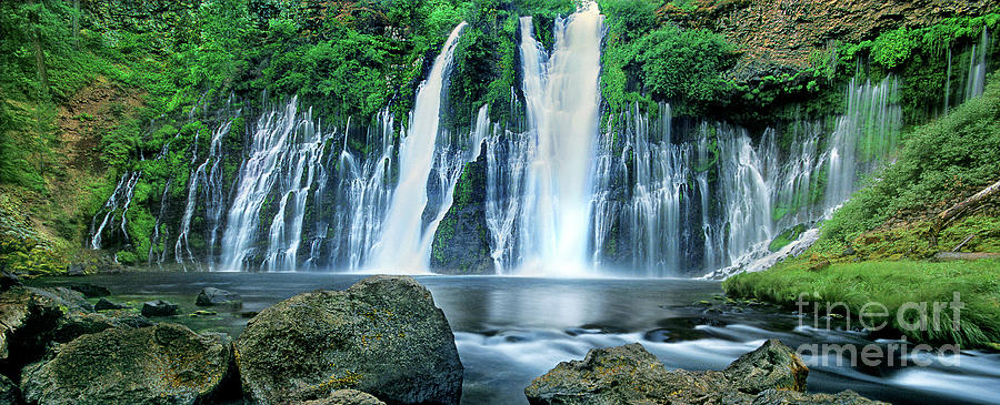 panorama burney falls mcarthur burney state park calif by Dave Welling panorama burney falls mcarthur burney state park calif by Dave Welling