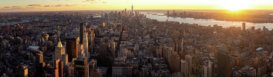 Panorama Cityscape of New york city from roof top of tall buildi Photograph by Anek Suwannaphoom