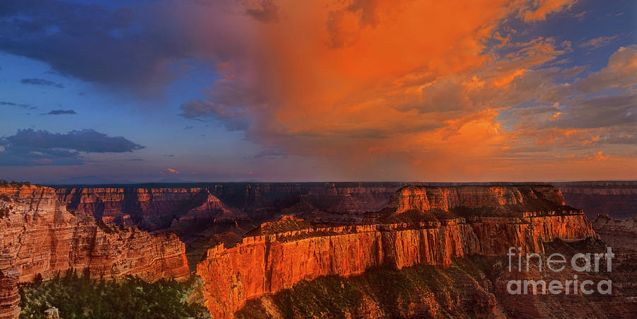 Panorama Clearing Storm North Rim Grand Canyon Nationa Photograph by Dave Welling