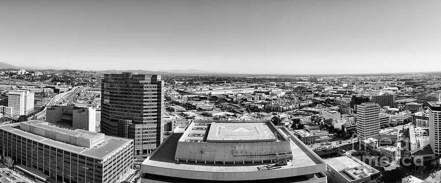 Panorama Los Angeles Black White  Photograph by Chuck Kuhn