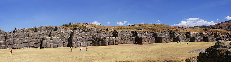 Panorama - Massive stones in Inca fortress walls Photograph by Steve Estvanik