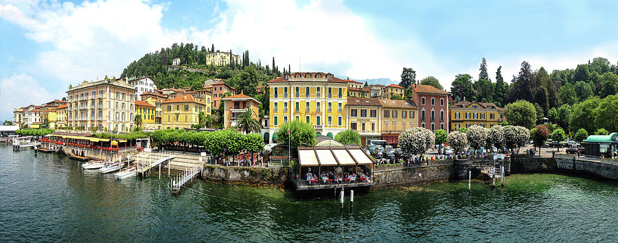 Panorama Of Bellagio From Lake Como Photograph by Melinda Moore