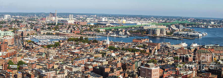 Panorama of Boston North End and Tobin Bridge  Photograph by Thomas Marchessault