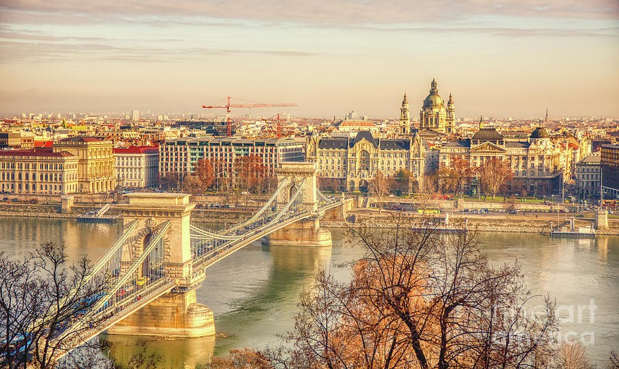 Panorama of Budapest Chain Bridge Photograph by Stefano Senise