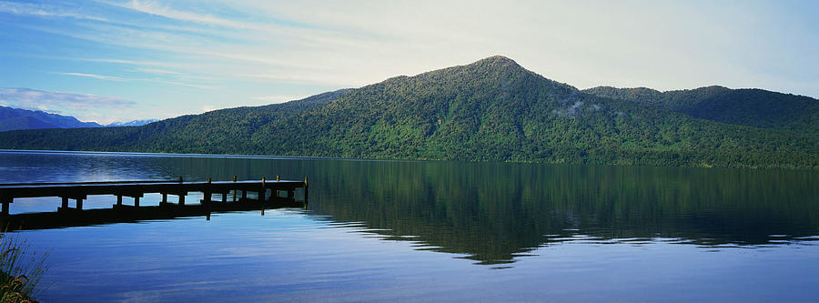 Panorama Of Lake Kaniere, Hokitika, West Coast, South Island, New Zealand Photograph by Annie Engel