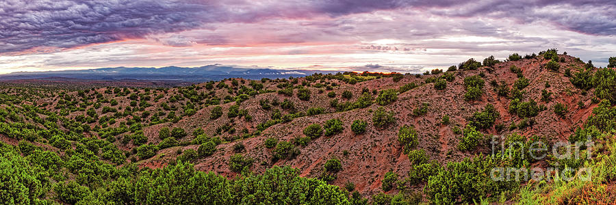 Panorama of Nambe Badlands on the High Road to Taos - Chimayo New Mexico Land of Enchantment Photograph by Silvio Ligutti