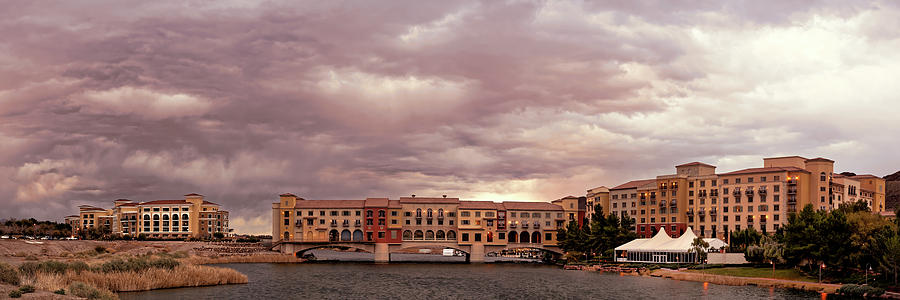 Panorama Of Ominous Storm Clouds Over Lake Las Vegas - Henderson Nevada Photograph