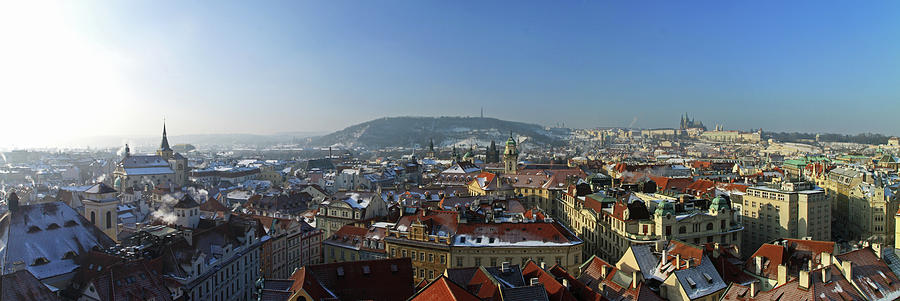 Panorama Of Prague Under Snow Photograph by © Frédéric Collin
