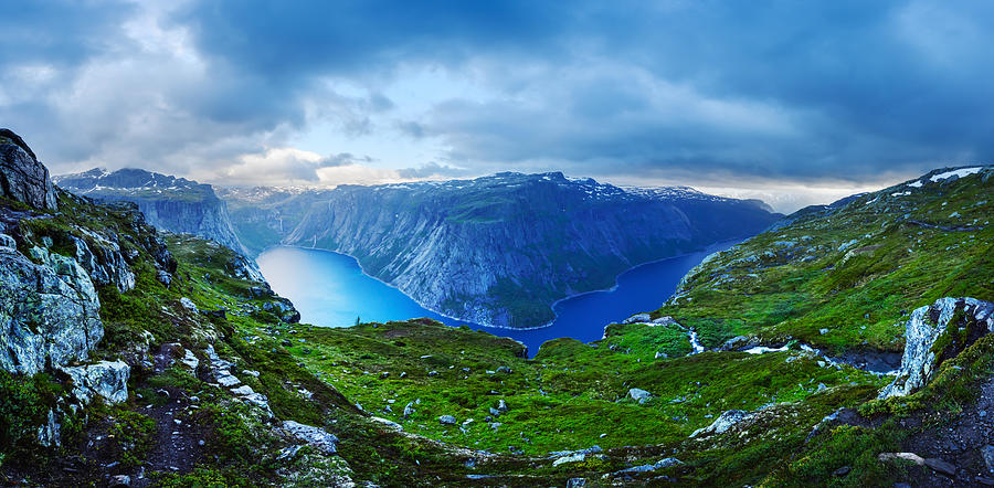 Nature Photograph - Panorama Of Ringedalsvatnet Lake by Ivan Kmit