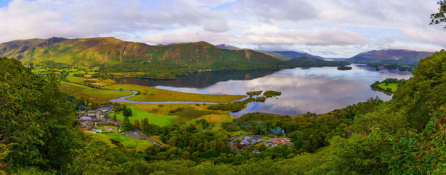 Fall Photograph - Panorama Of River Derwent And Derwentwater Lake, The Lake District by Ran Dembo