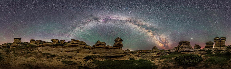 Panorama Of The Milky Way Arching Photograph by Alan Dyer
