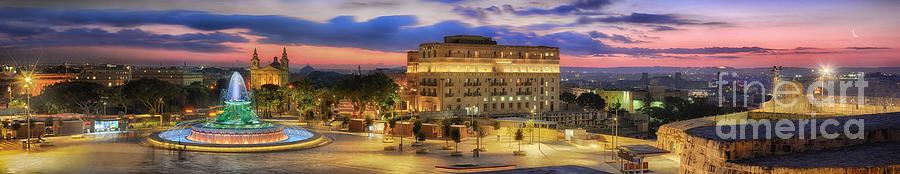Panorama of Triton fountain in Valletta at sunset by Stephan Grixti Panorama of Triton fountain in Valletta at sunset by Stephan Grixti