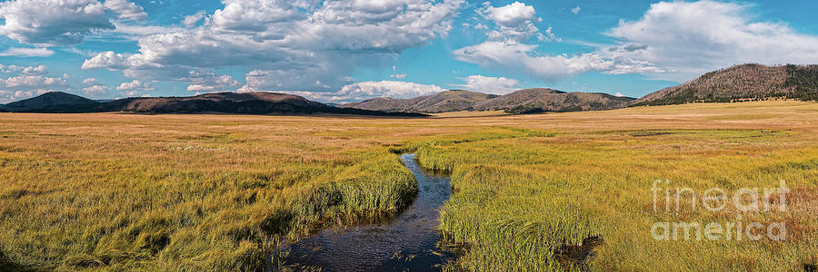 Panorama Of Valle Grande And East Fork Of The Jemez River And Jemez  River - New Mexico Photograph