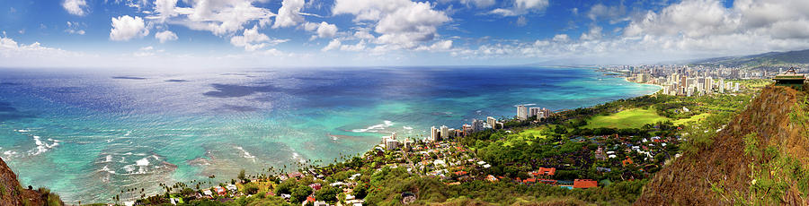Panorama Of Waikiki Beach Photograph by Anna Gorin