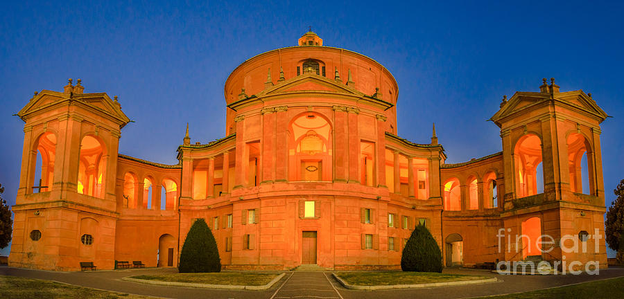 Panorama San Luca Bologna night Photograph by Benny Marty