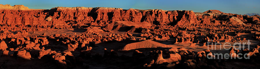 Panorama Sunset On The Hoodoos Goblin Valley Utah Photograph by Dave Welling