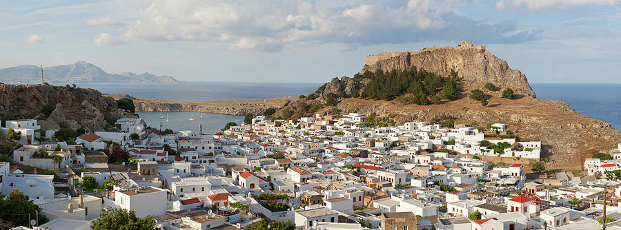 Panorama View Lindos, Rhodes Island Photograph by Peter Adams