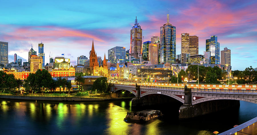 Panorama view of Melbourne city  Photograph by Anek Suwannaphoom