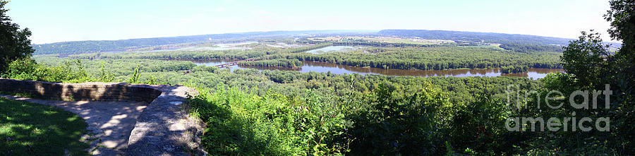 Panorama Wide Overlooking Wisconsin River Wyalusing Photograph by Pete Klinger