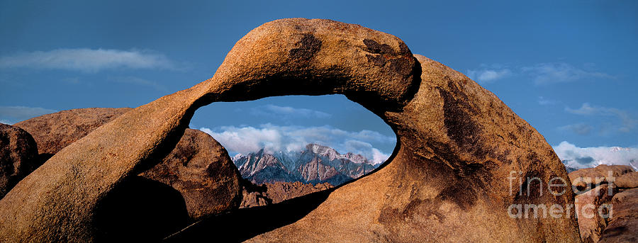  Panoramic Arch Morning Eastern Sierras Alabama Hills California Photograph by Dave Welling