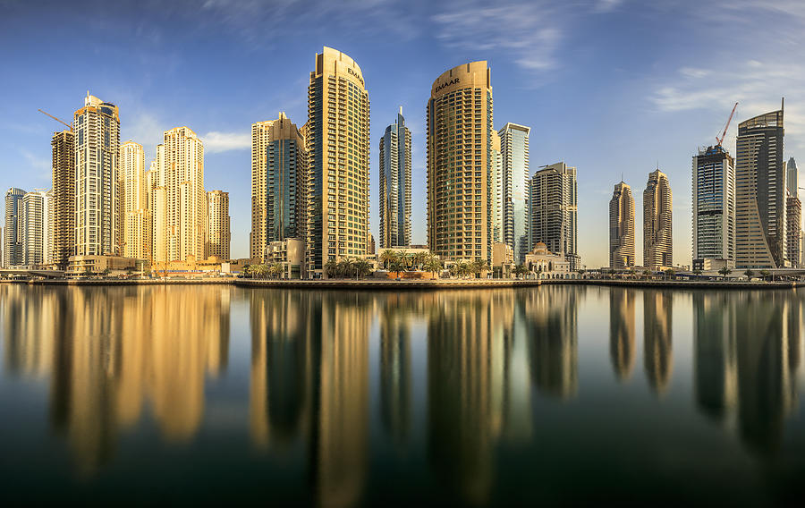 Skyscraper Photograph - Panoramic Dubai Marina by Mohammed Shamaa