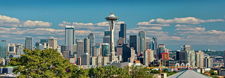 Panoramic Of Seattle, With Space Needle Photograph by Caroline Purser