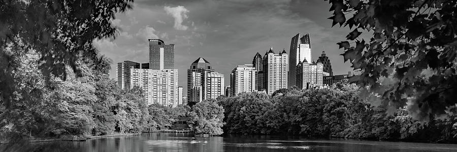 Atlanta Skyline Photograph - Panoramic Skyline of Atlanta Georgia in Black and White by Gregory Ballos