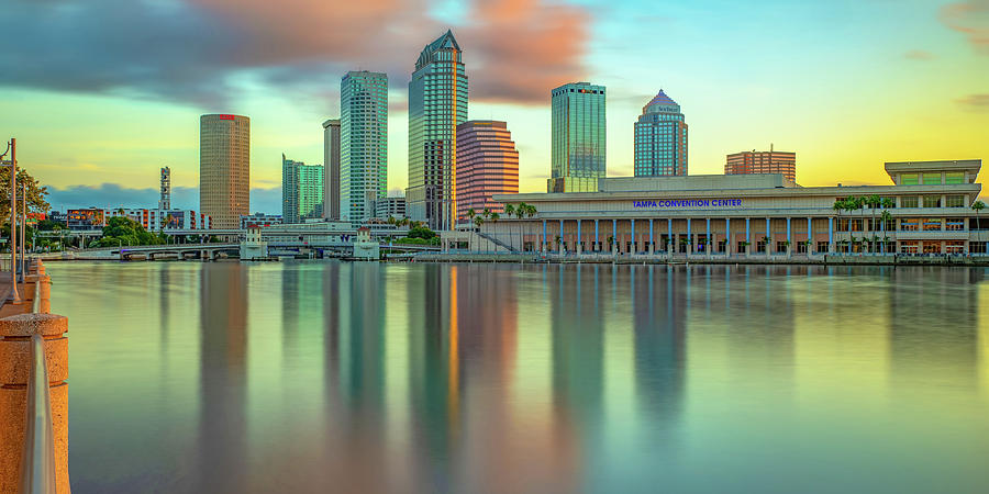 Panoramic Tampa Florida Skyline Reflections on the Bay Photograph by ...