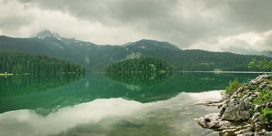 Panoramic View Across The Black Lake crno Jezero In Durmitor National Park, Zabljak, Montenegro, Western Balkan, Europe Photograph by Gnther Bayerl