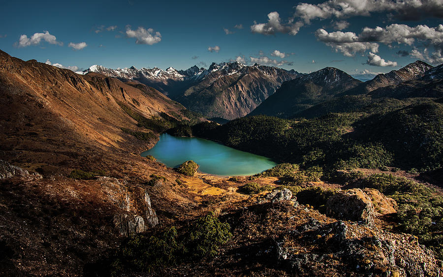 Panoramic View Of A Lagoon In Middle Of Photograph by Coolbiere Photograph