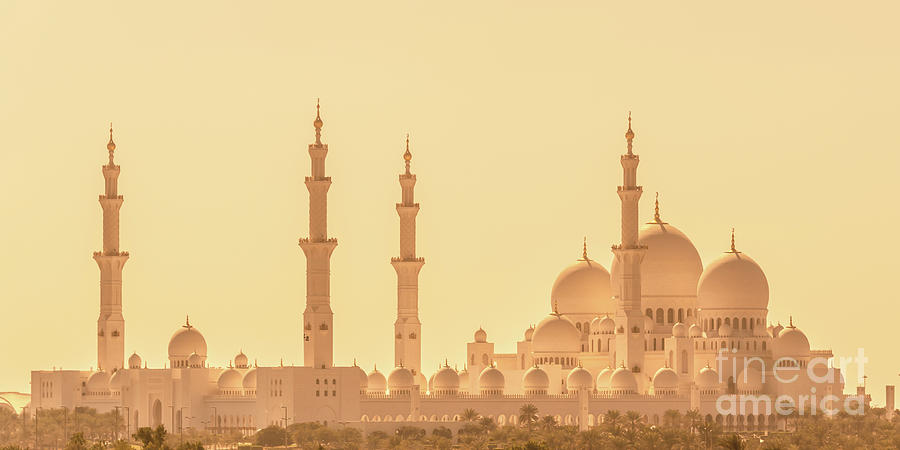 Abu Dhabi Photograph - Panoramic View Of Abu Dhabi Grand Mosque by Delphimages Photo Creations Abu Dhabi Photograph - Panoramic View Of Abu Dhabi Grand Mosque by Delphimages Photo Creations