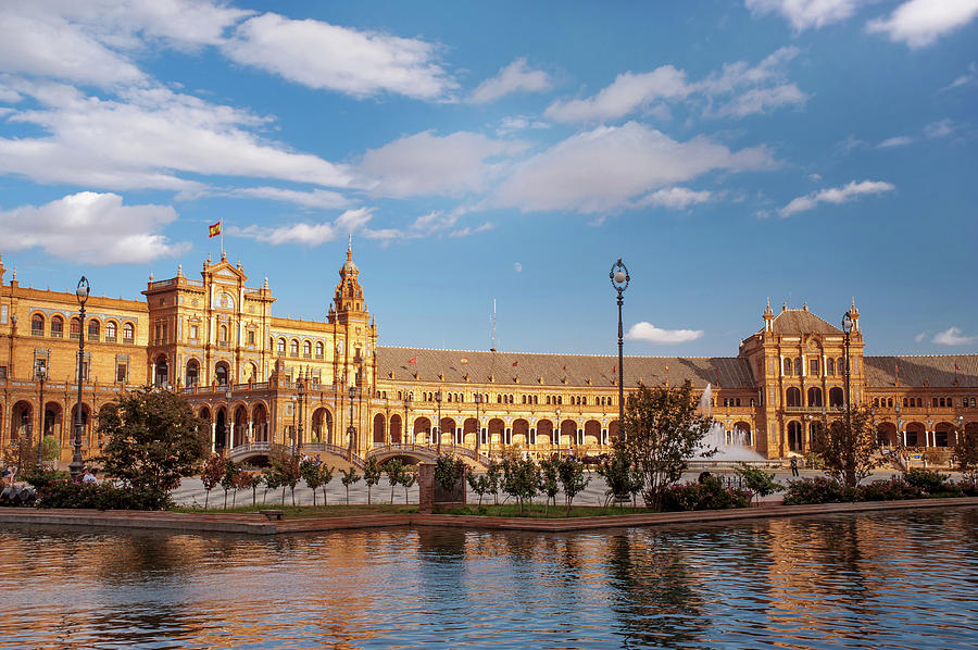 Panoramic View of Architectural Complex of Plaza de Espana Photograph by Jenny Rainbow