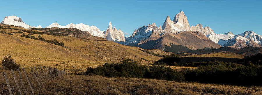 Panoramic View Of Fitz Roy Mountain Range El Chalten Los