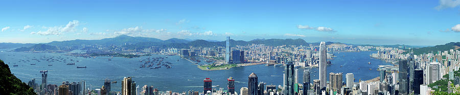 Panoramic View Of Hong Kong At Day Photograph by Samxmeg