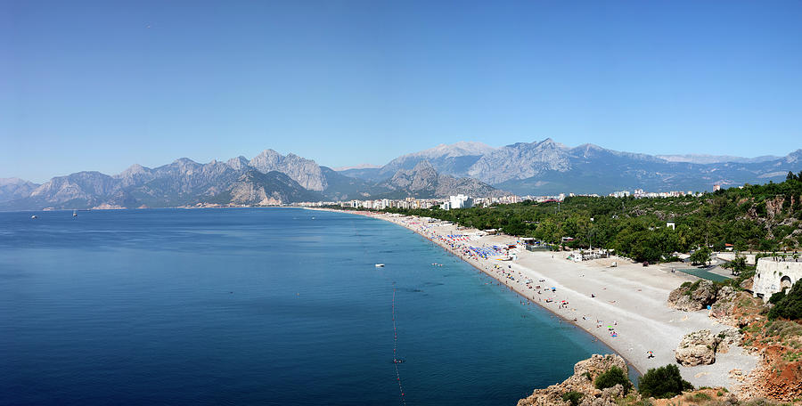 Panoramic View Of Konyaalti Beach Xxxl Photograph by Dogayusufdokdok